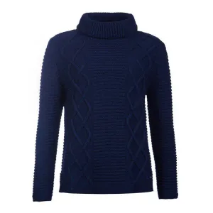 Barbour Ladies Alpaca Mix Court Roll Collar Knit Jumper - Navy