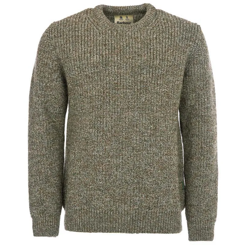 Barbour New Tyne Mens Crew Neck Jumper - Derby Tweed