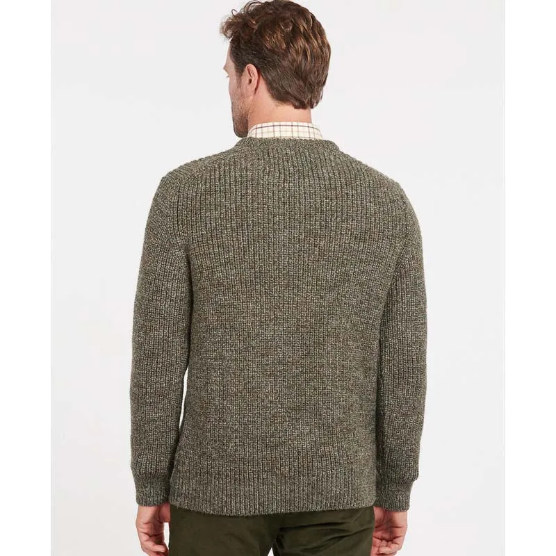 Barbour New Tyne Mens Crew Neck Jumper - Derby Tweed