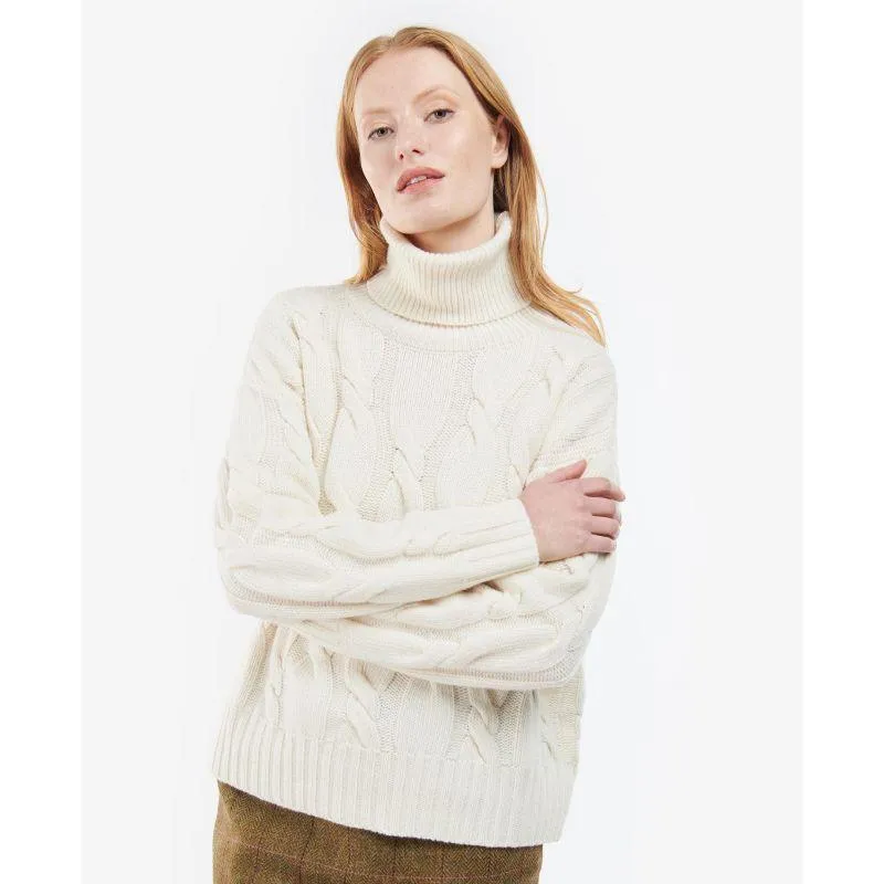 Barbour Pendula Ladies Roll Neck Knit - Cream