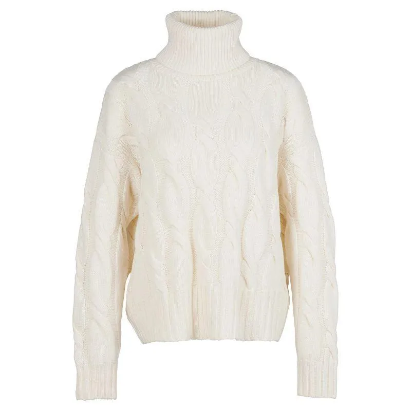 Barbour Pendula Ladies Roll Neck Knit - Cream