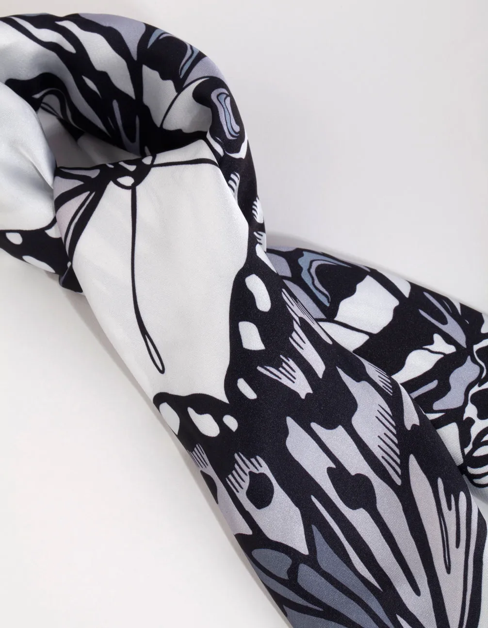 Black & White Butterfly Print Scarf