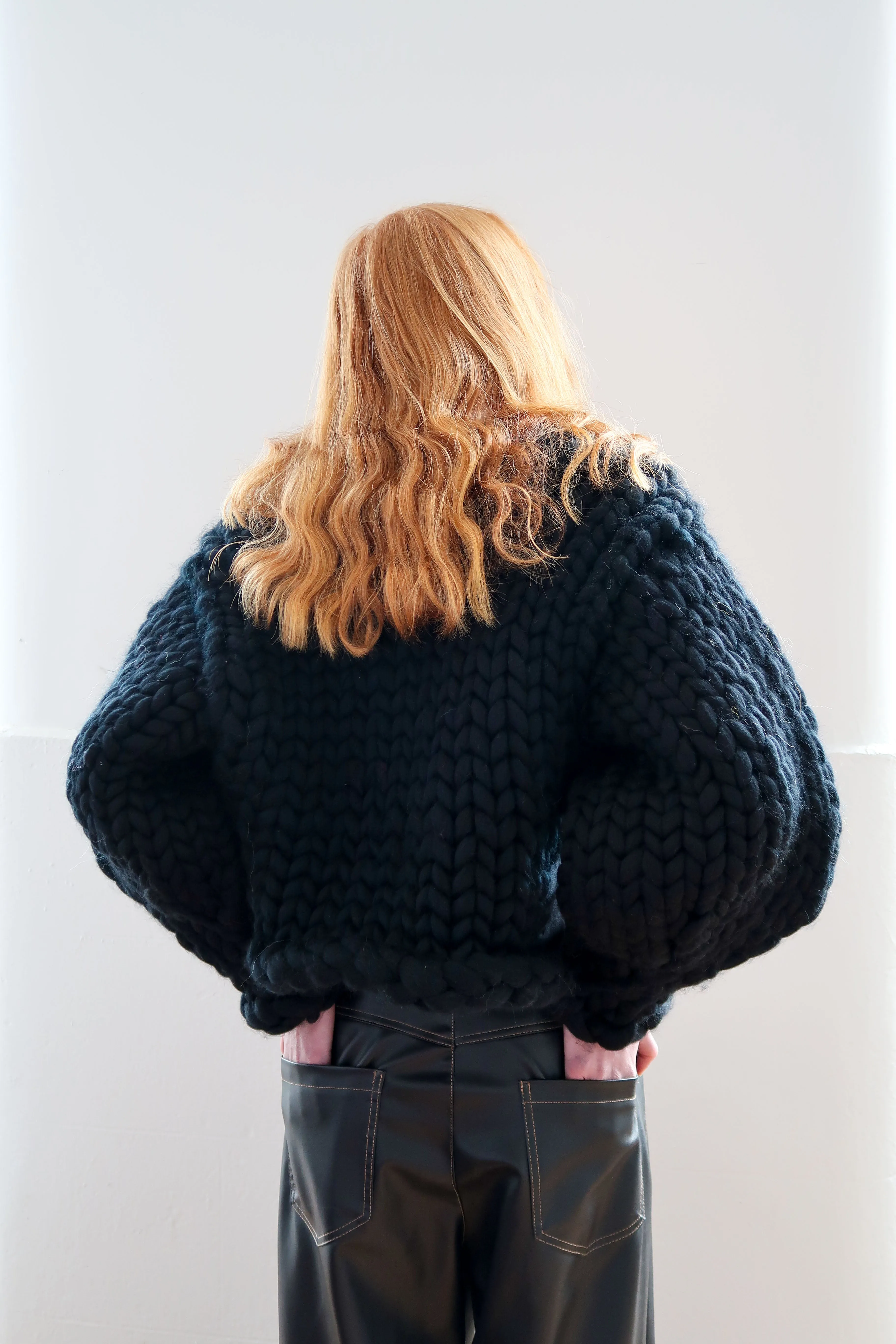 Black Colossal Knit Cardigan