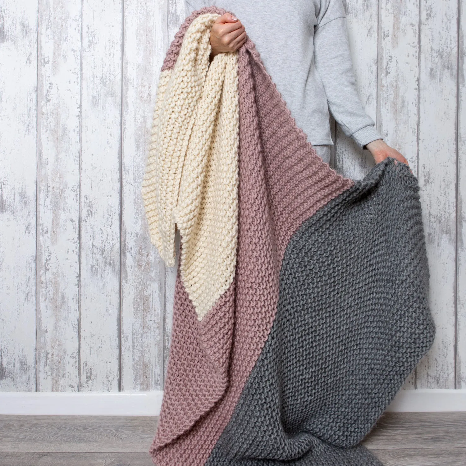 Blanket Knitting Kit - Hannah's Beginner Throw