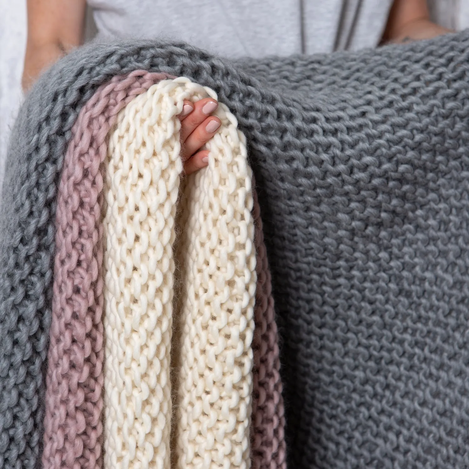 Blanket Knitting Kit - Hannah's Beginner Throw