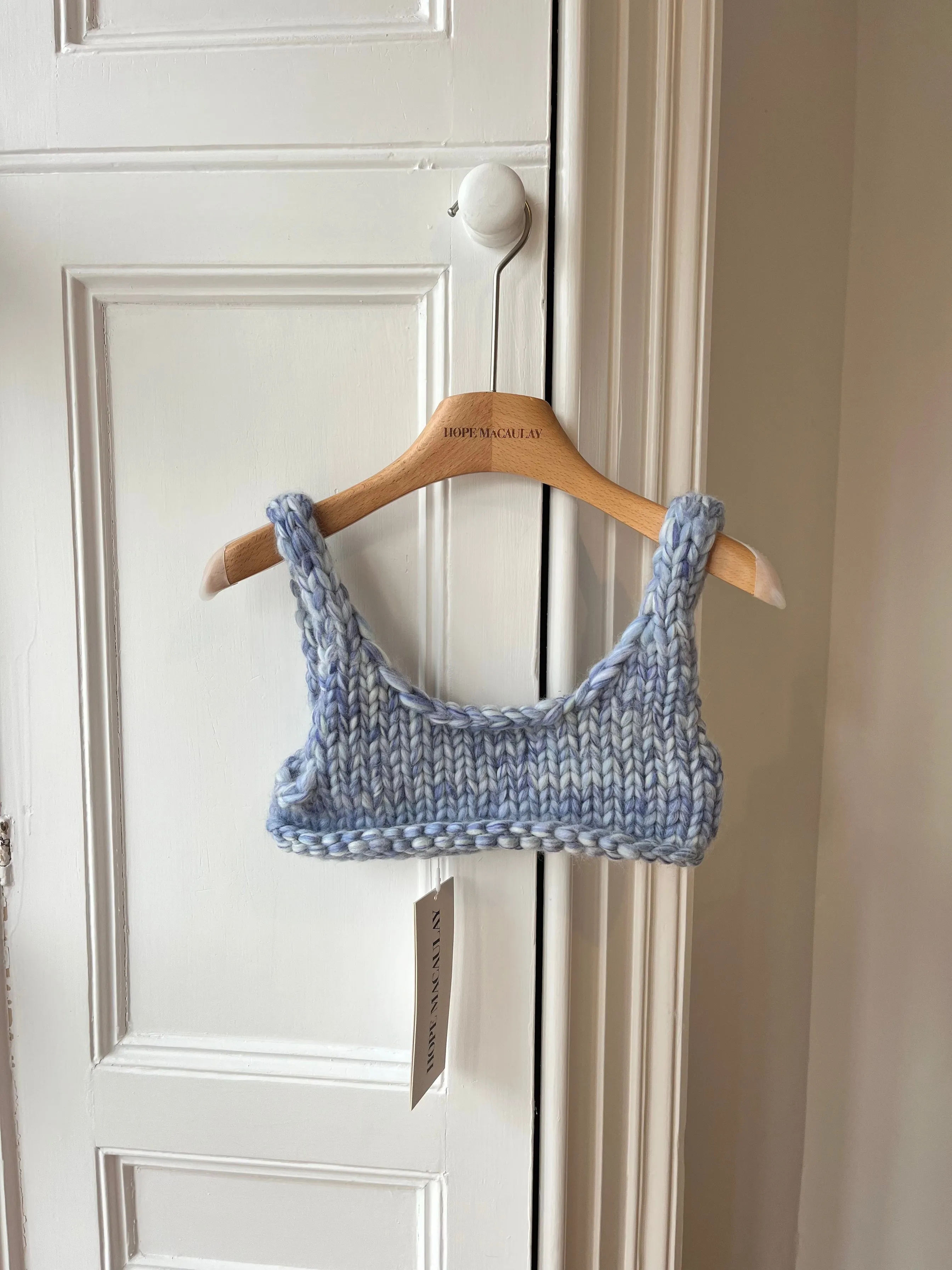 Blended Blue Chunky Knit Bralette S (Sample)