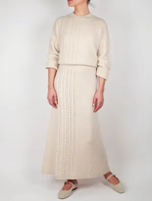 Cable Knit Cashmere Skirt