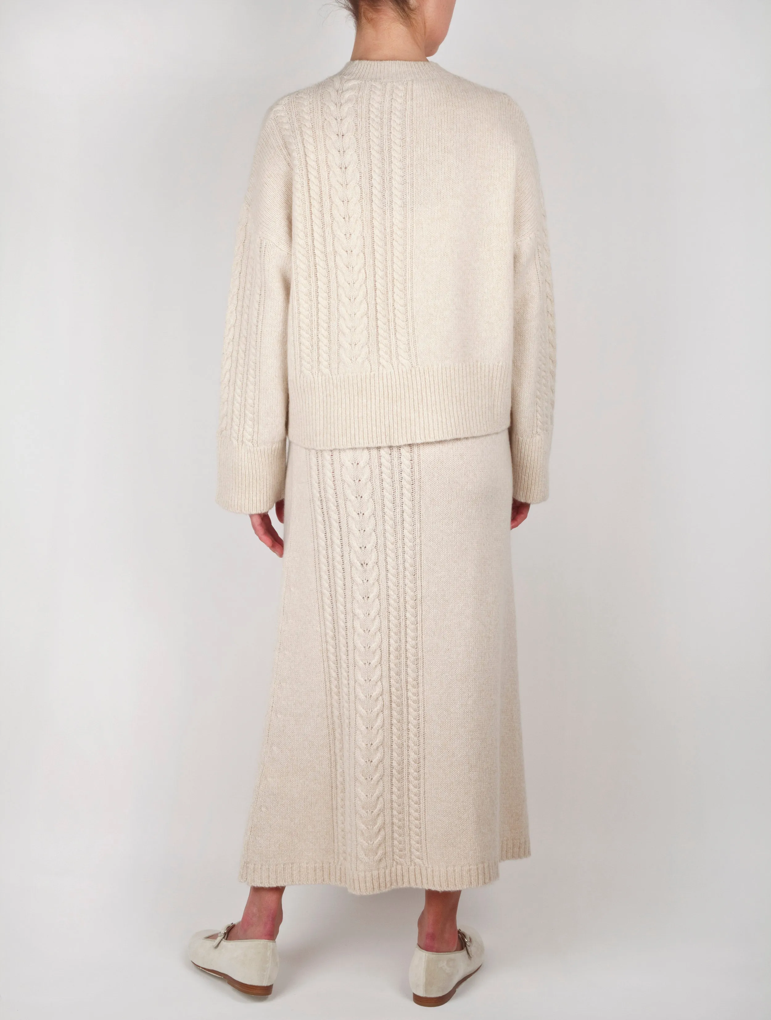 Cable Knit Cashmere Skirt