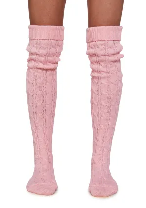 Cable Knit Knee Socks