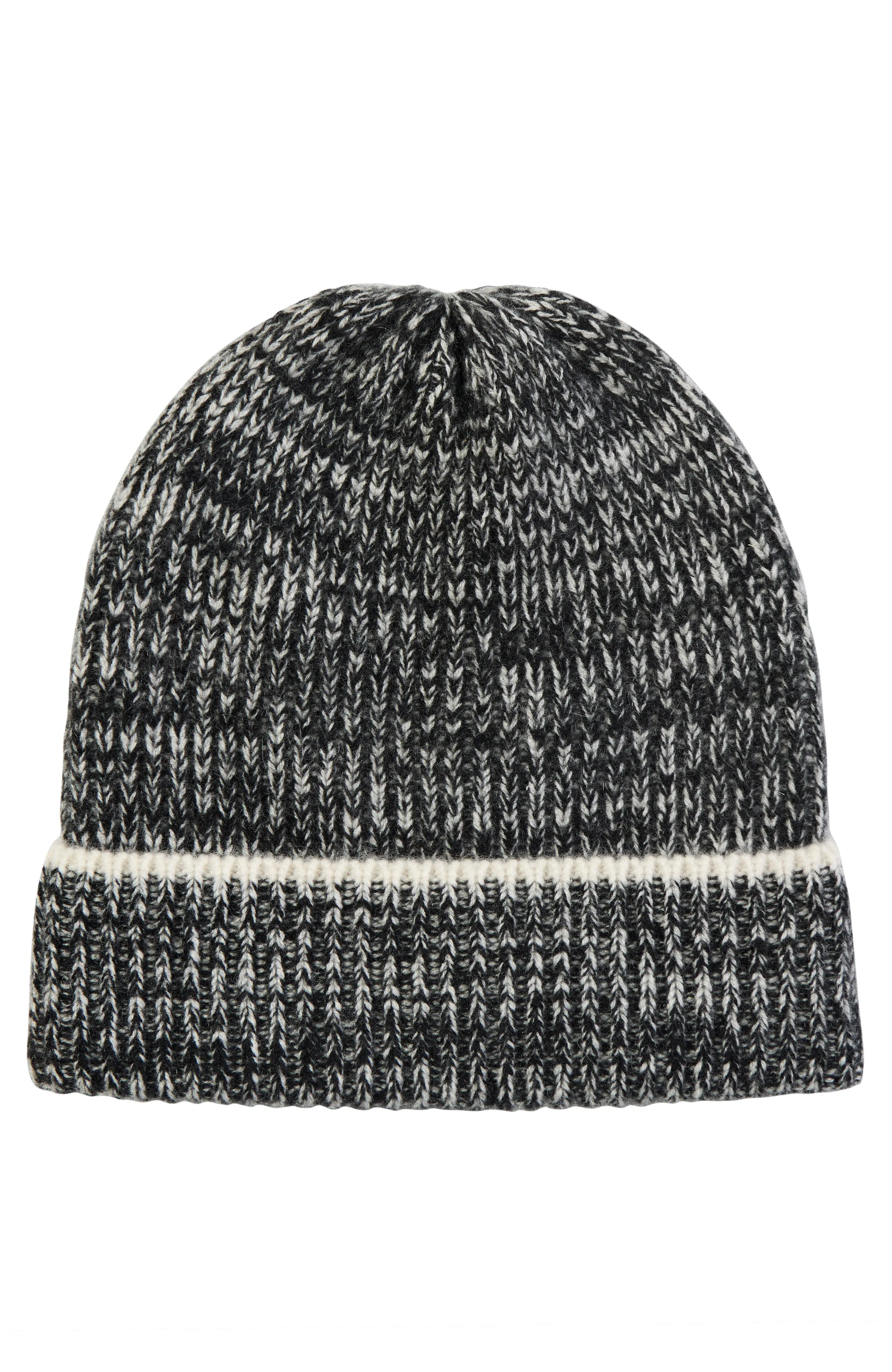 CASHMERE CHUNKY RIB KNIT HAT