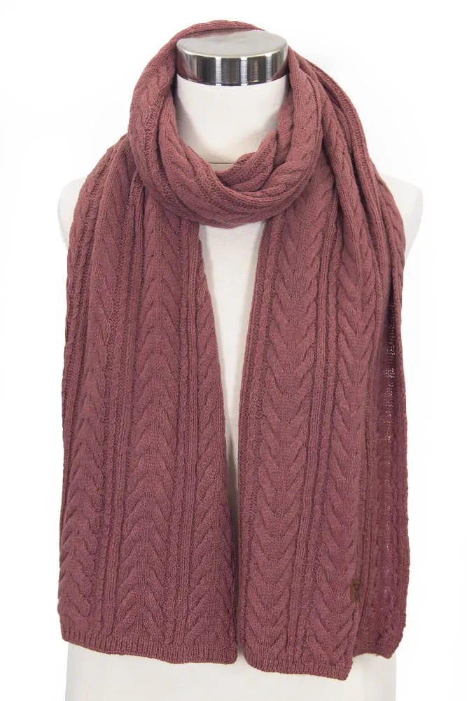 C.C Cable Winter Scarf: Coco Berry