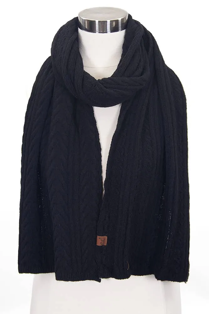 C.C Cable Winter Scarf: Coco Berry