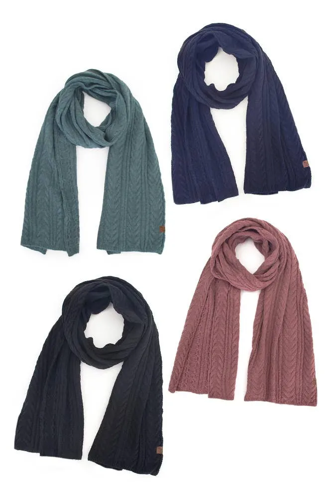 C.C Cable Winter Scarf: Navy