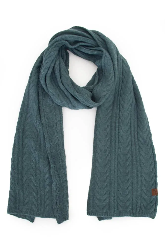 C.C Cable Winter Scarf: Navy