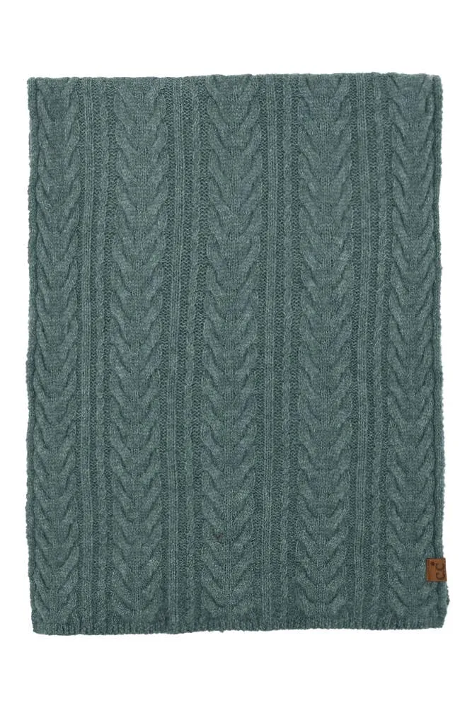 C.C Cable Winter Scarf: Navy