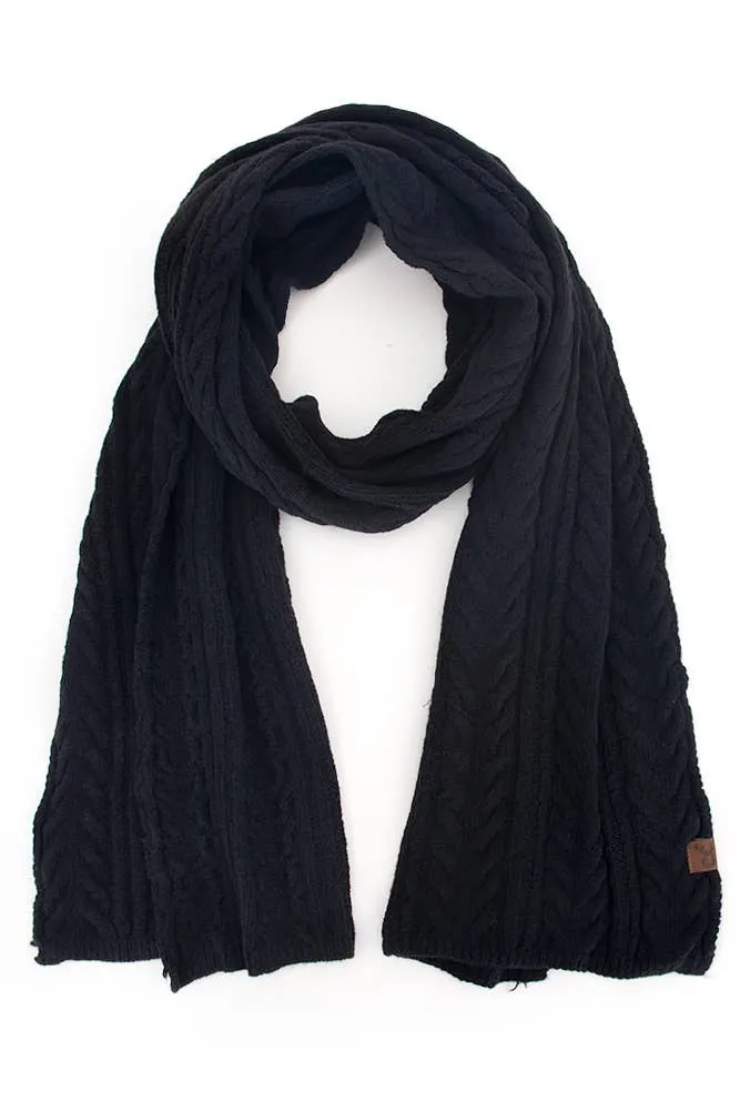 C.C Cable Winter Scarf: Navy