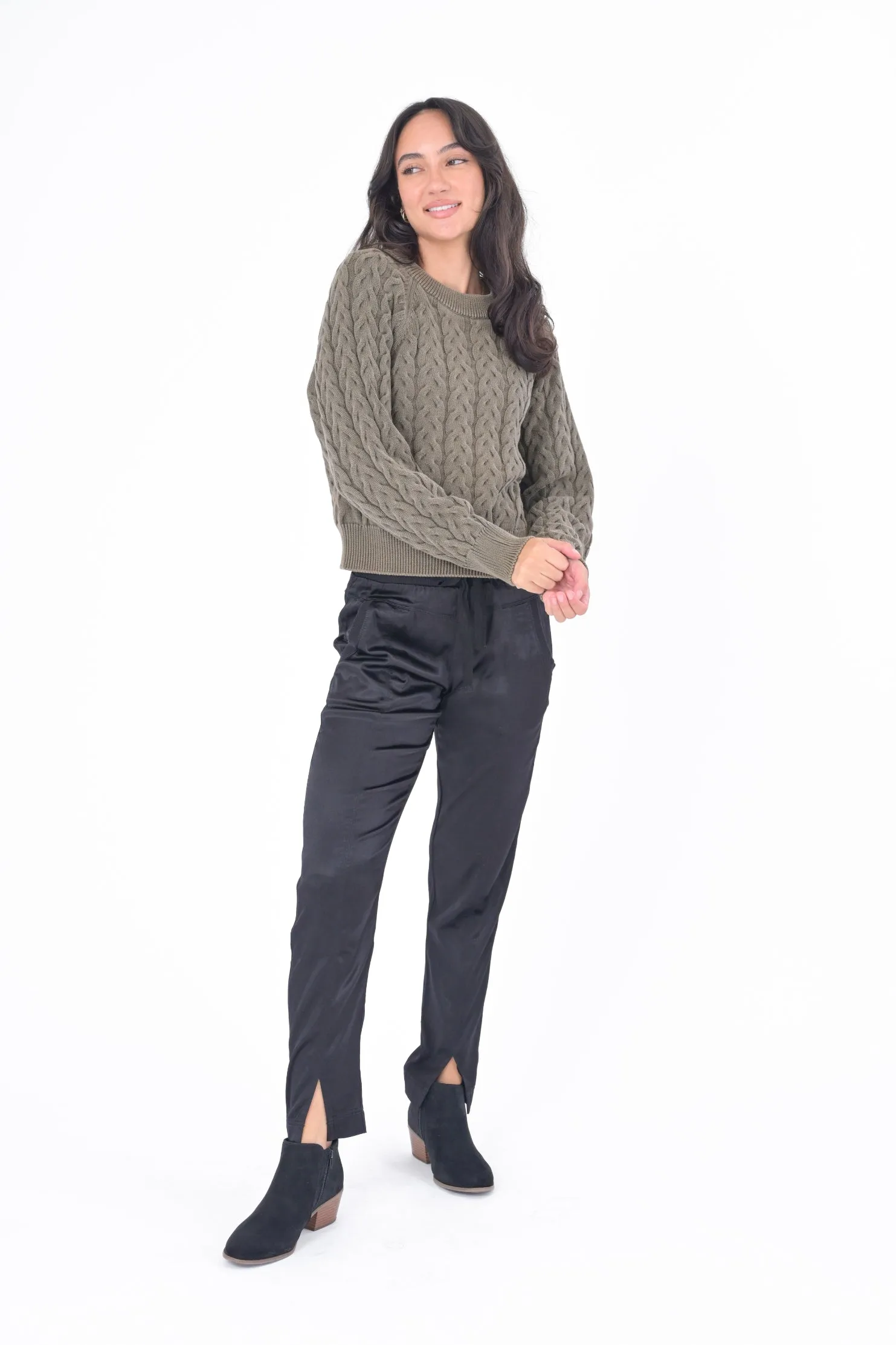 Celestia Cotton Cable Knit Sweater