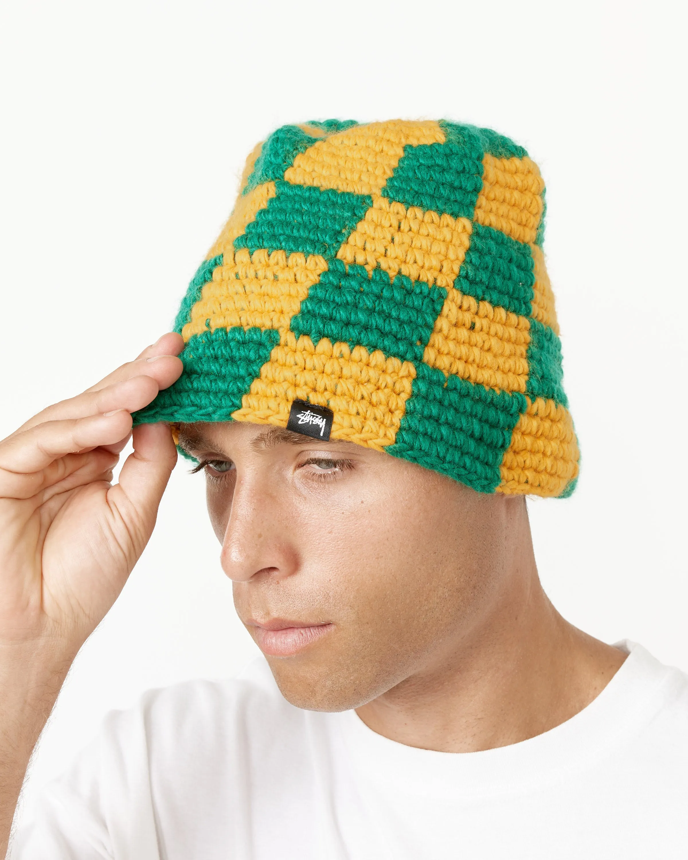 Checker Knit Bucket Hat