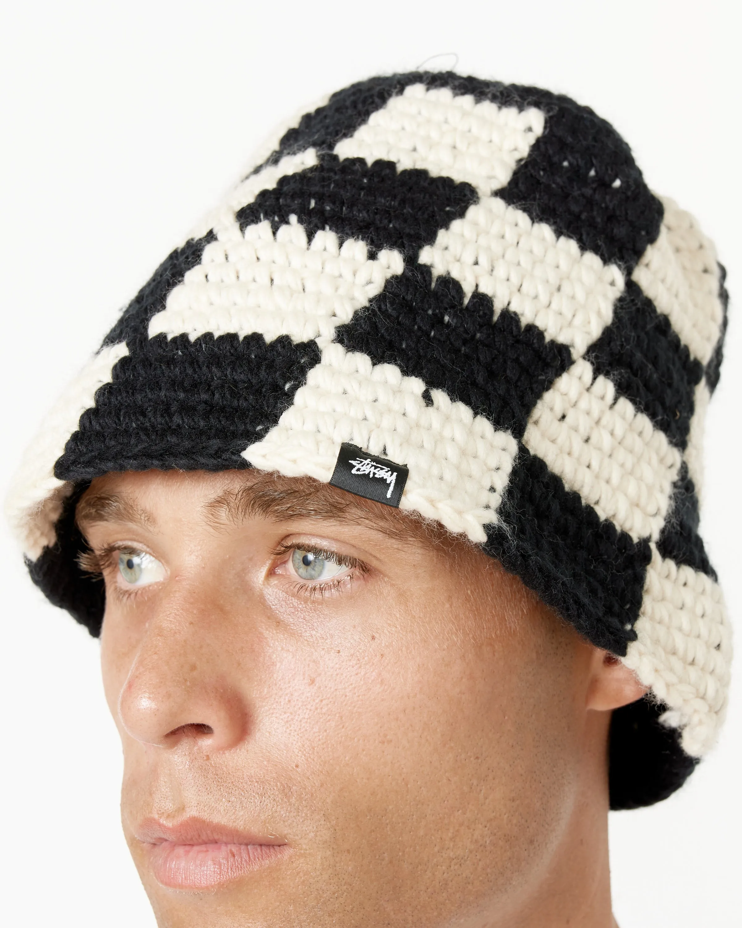 Checker Knit Bucket Hat