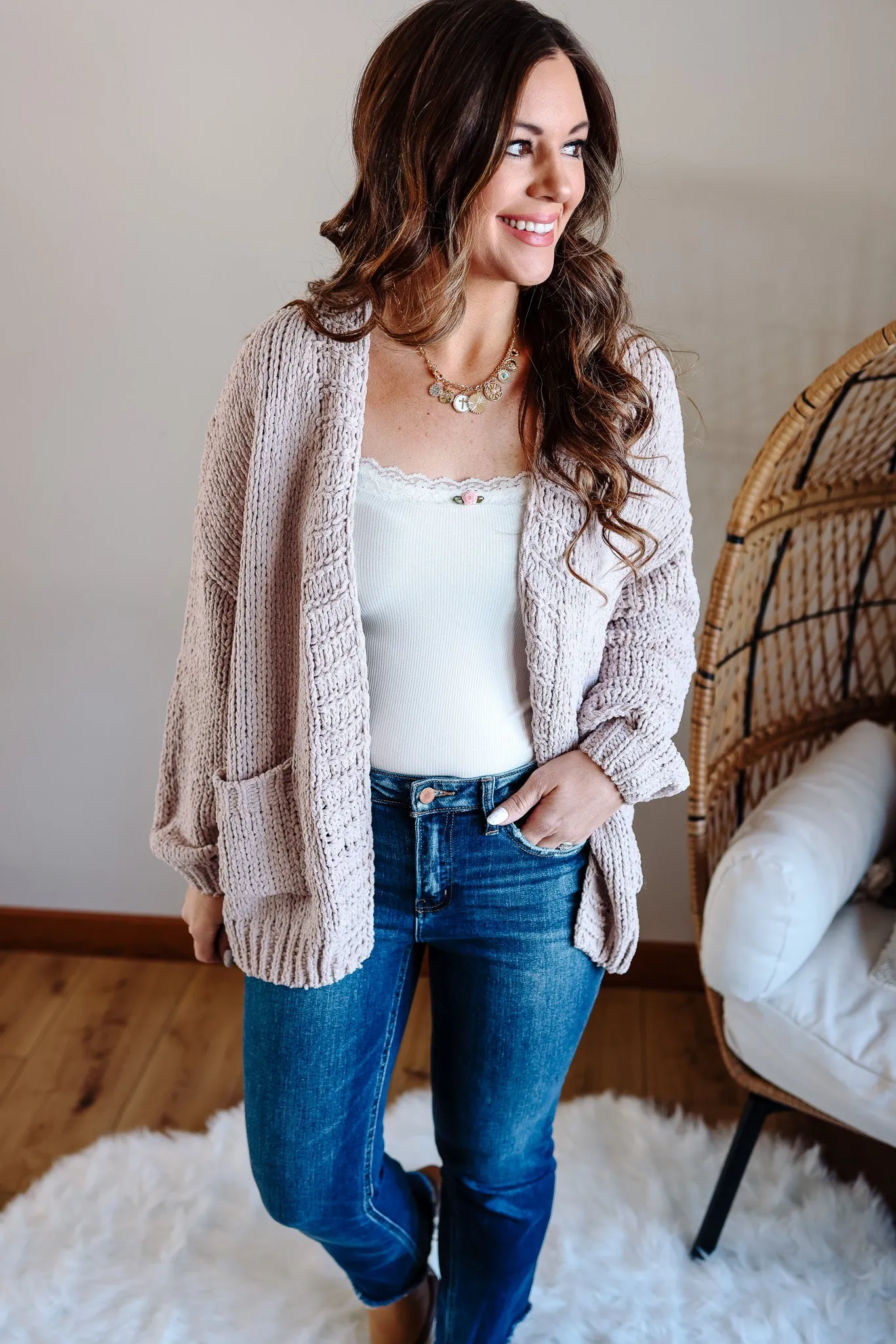 Cherish Chunky Cardigan - Nude