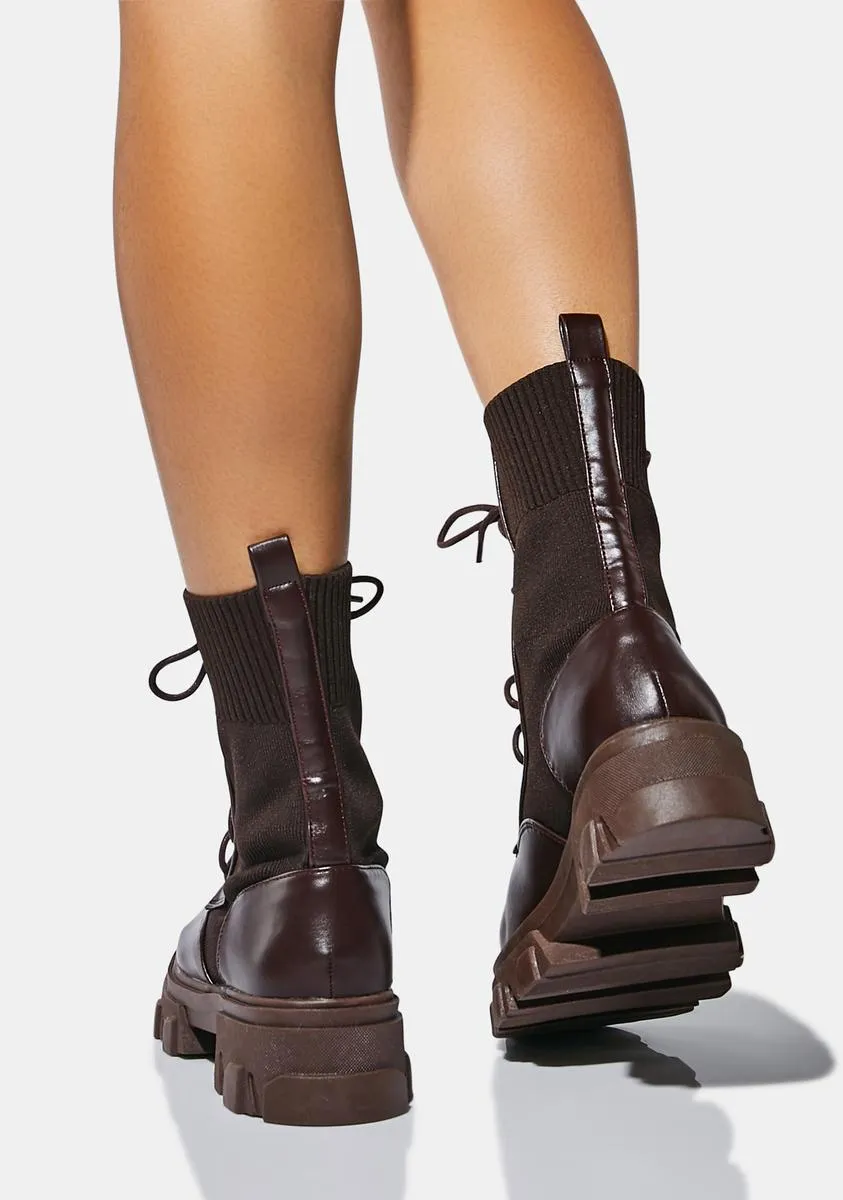 Chocolate Recruit Me Combat Boots