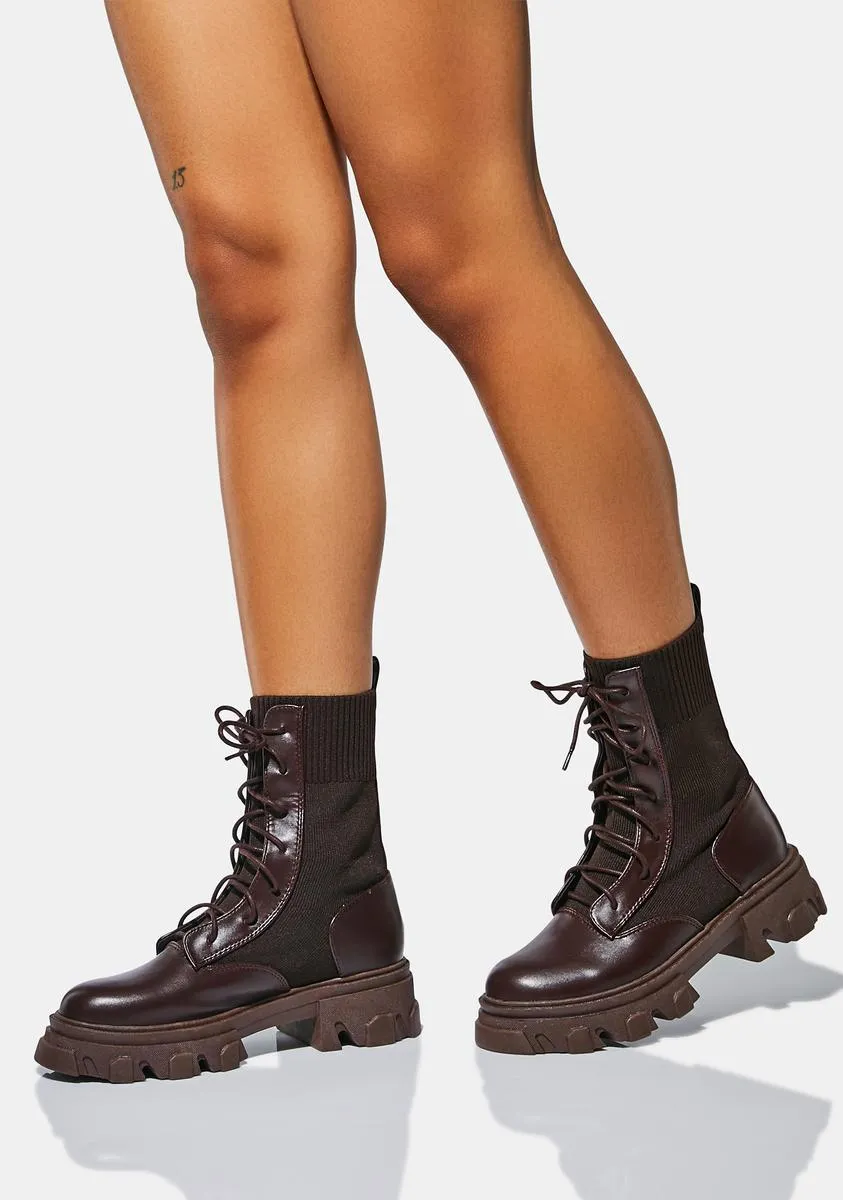 Chocolate Recruit Me Combat Boots