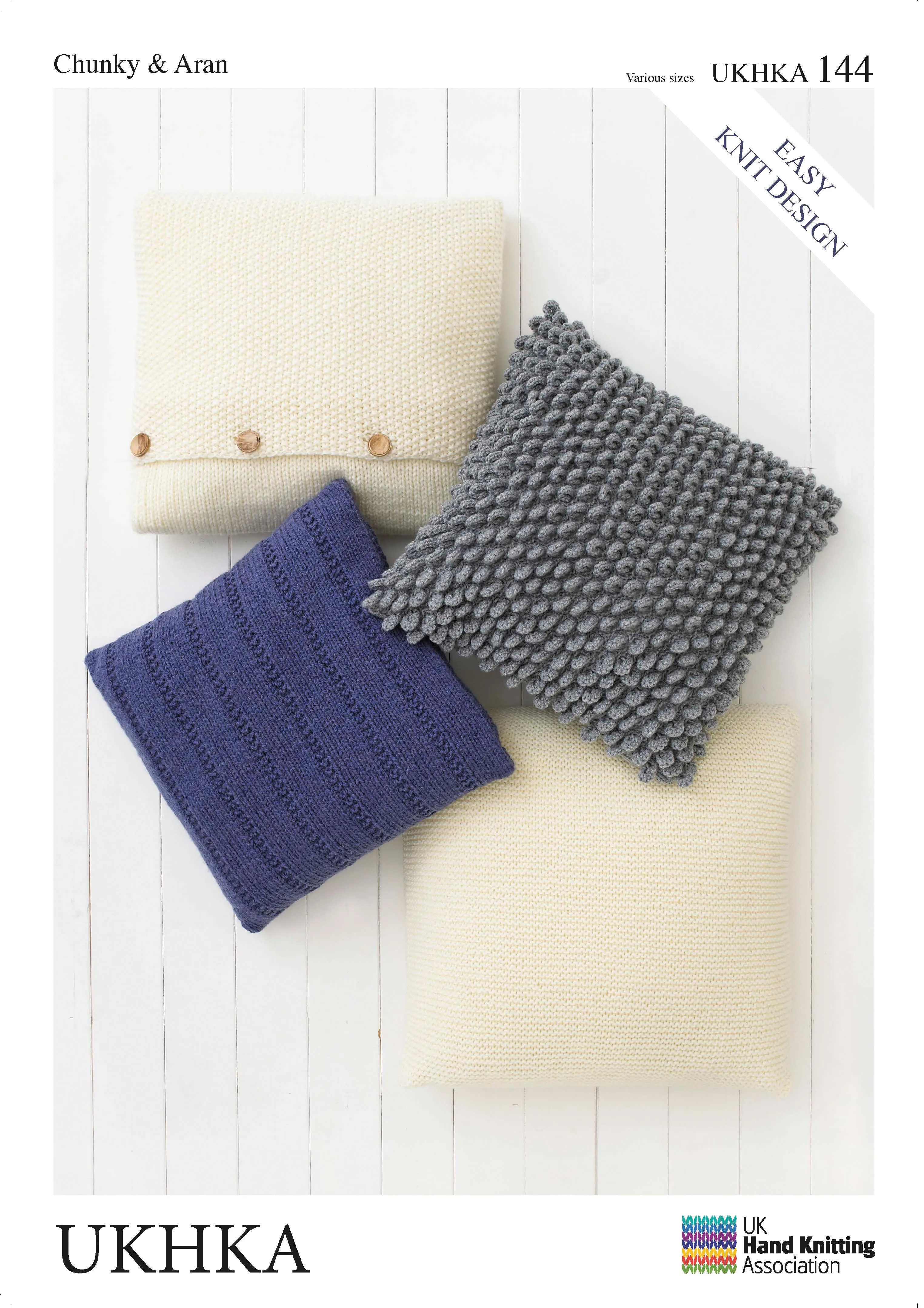 Chunky Aran Knitting Pattern For Assorted Size Cushion Covers