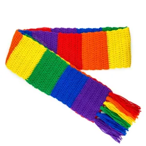 Chunky Bright Rainbow Striped Scarf