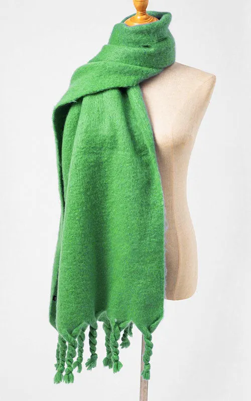 Chunky Fringe Scarf, green