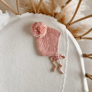 Chunky Knit Bonnet - Blush