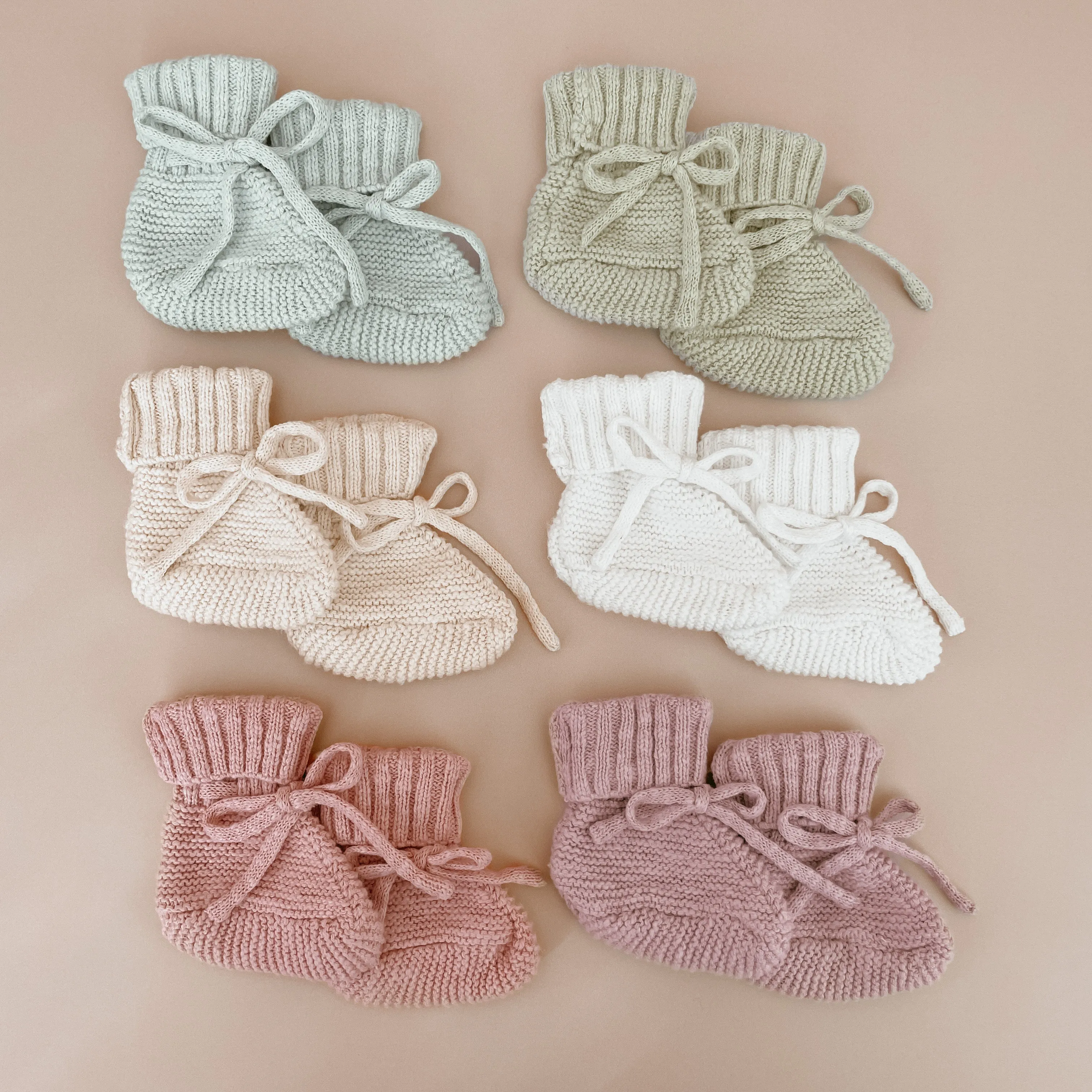 Chunky Knit Booties - Newborn-6M - Pear