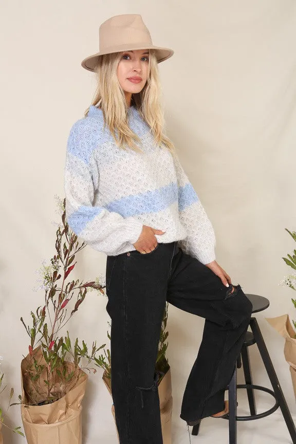 Chunky Knit Sweater - Blue