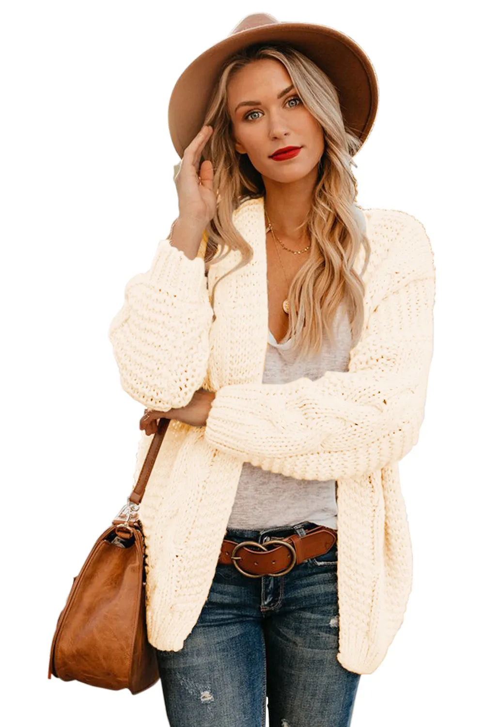 Chunky Wide Long Sleeve Knit Cardigan