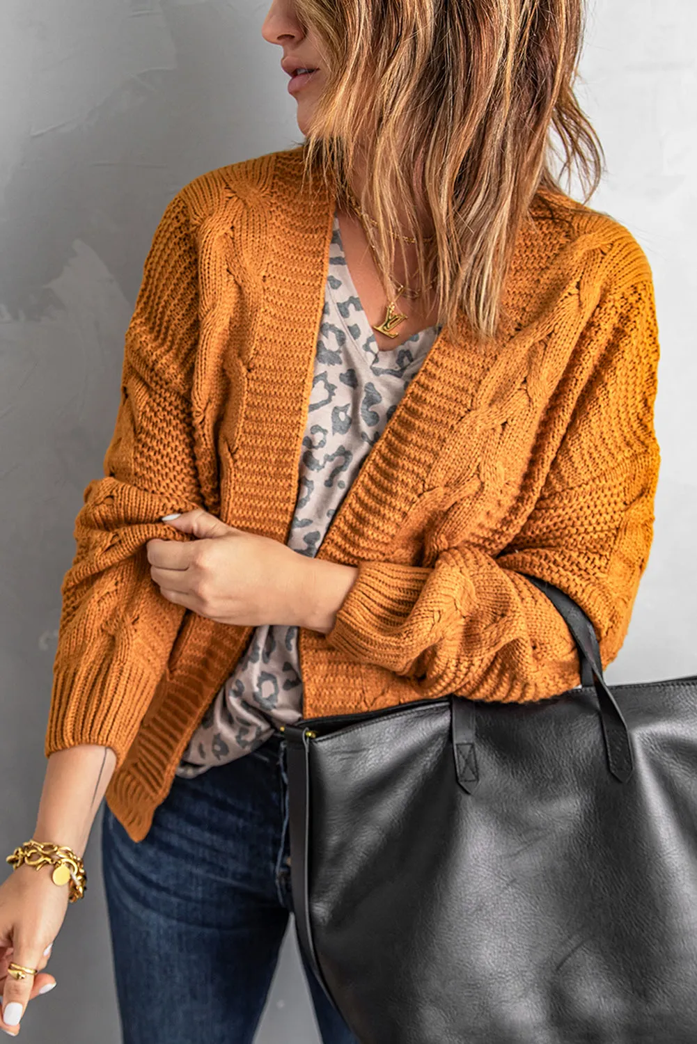 Chunky Wide Long Sleeve Knit Cardigan