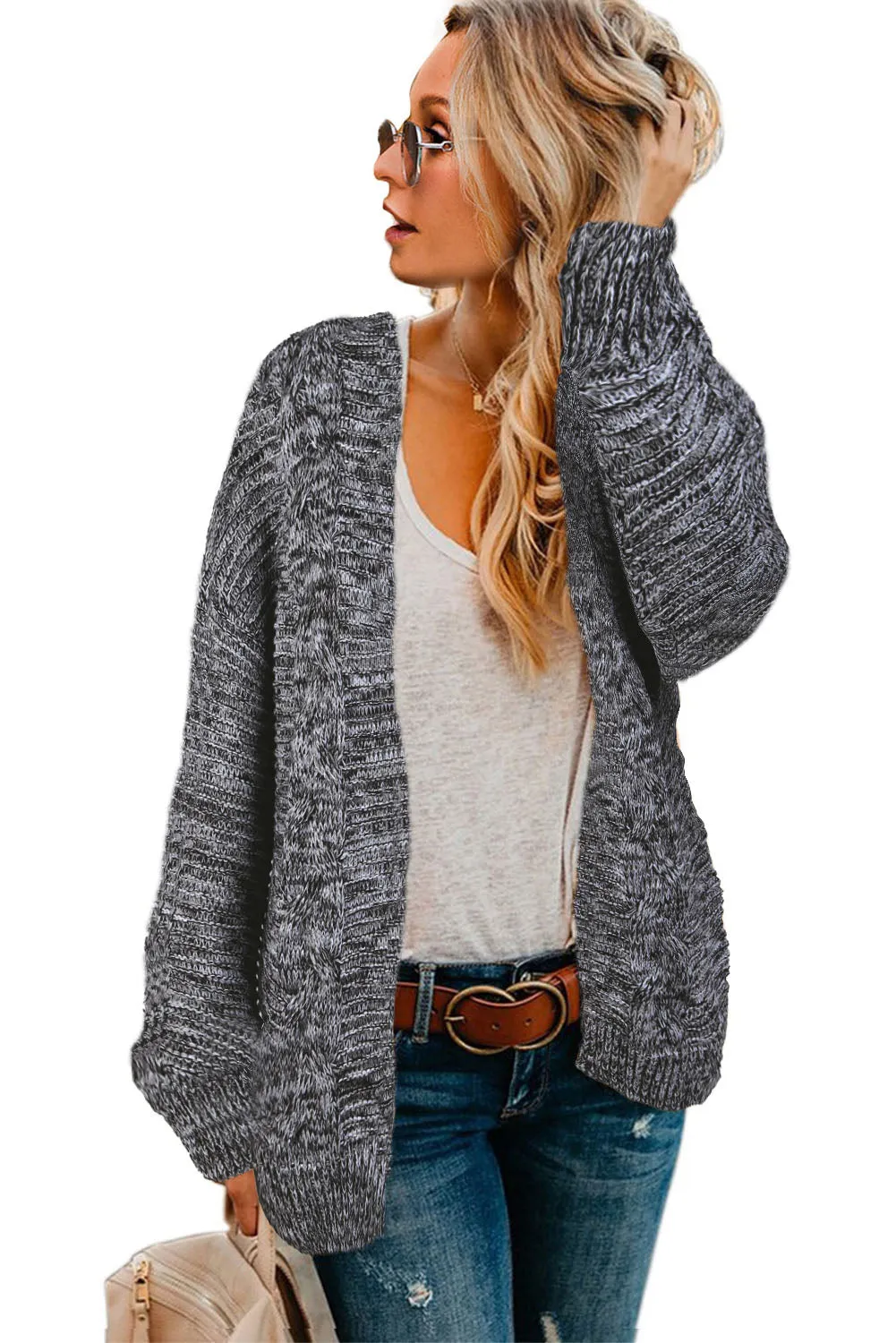 Chunky Wide Long Sleeve Knit Cardigan