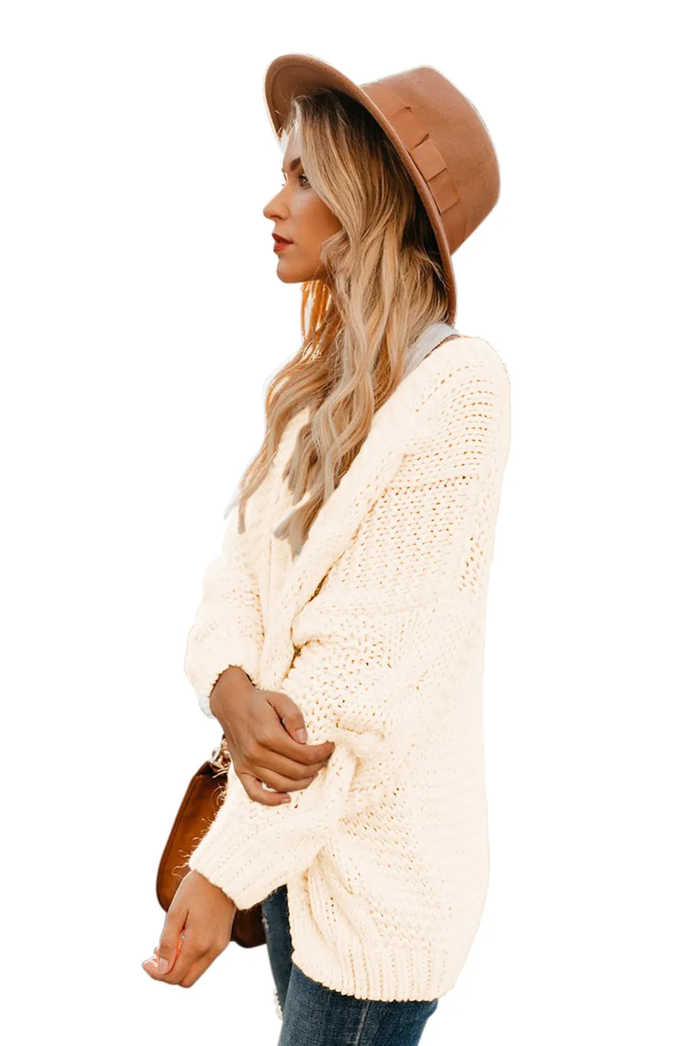 Chunky Wide Long Sleeve Knit Cardigan