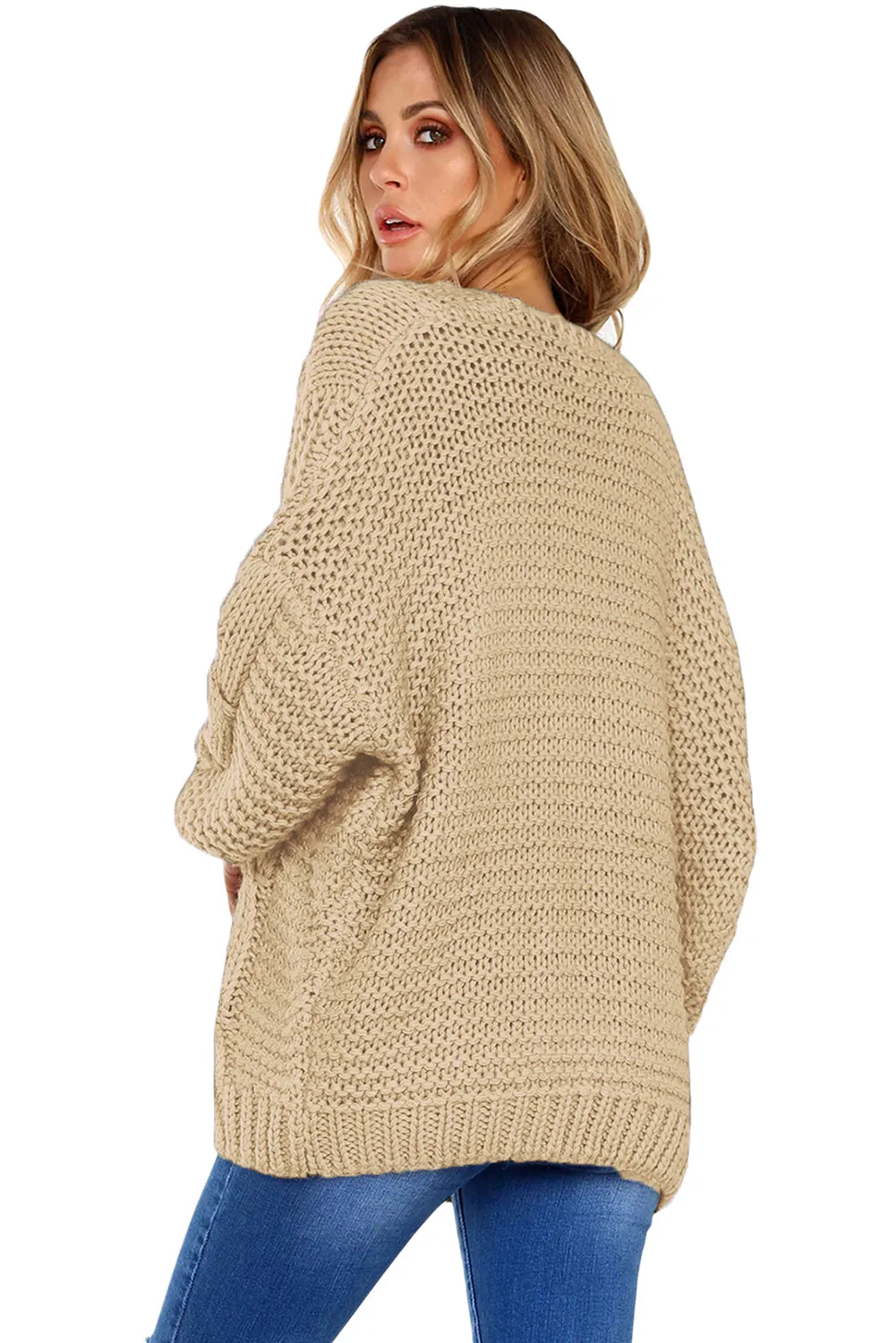 Chunky Wide Long Sleeve Knit Cardigan