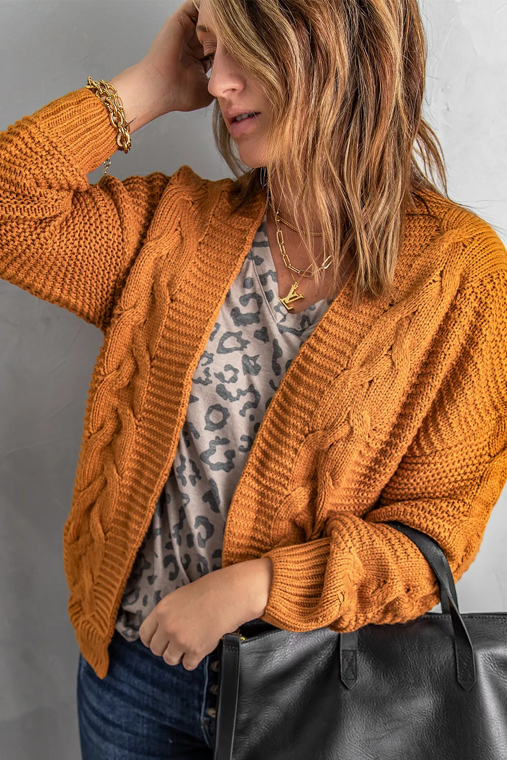 Chunky Wide Long Sleeve Knit Cardigan