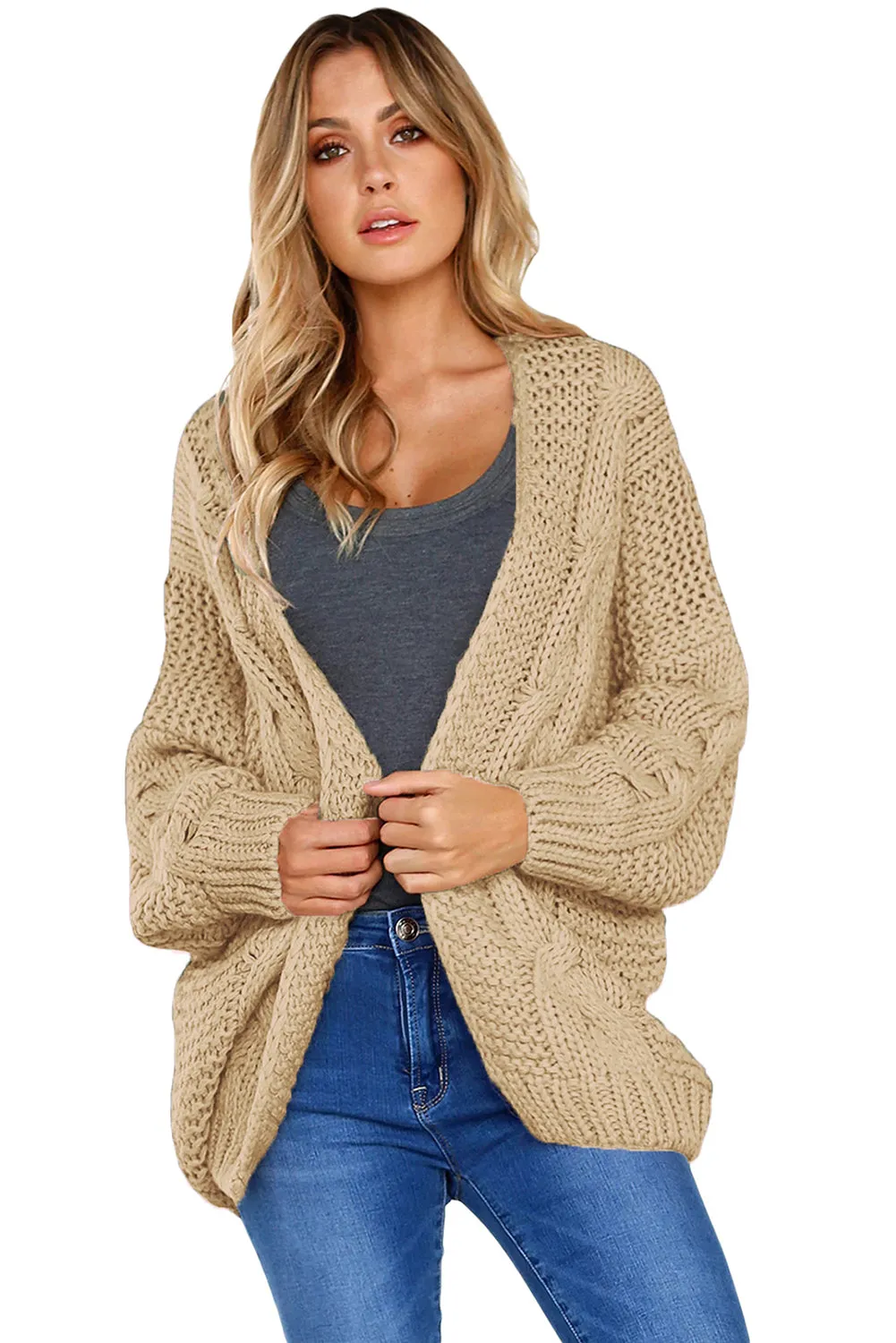 Chunky Wide Long Sleeve Knit Cardigan