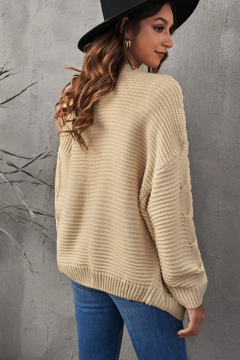 Chunky Wide Long Sleeve Knit Cardigan