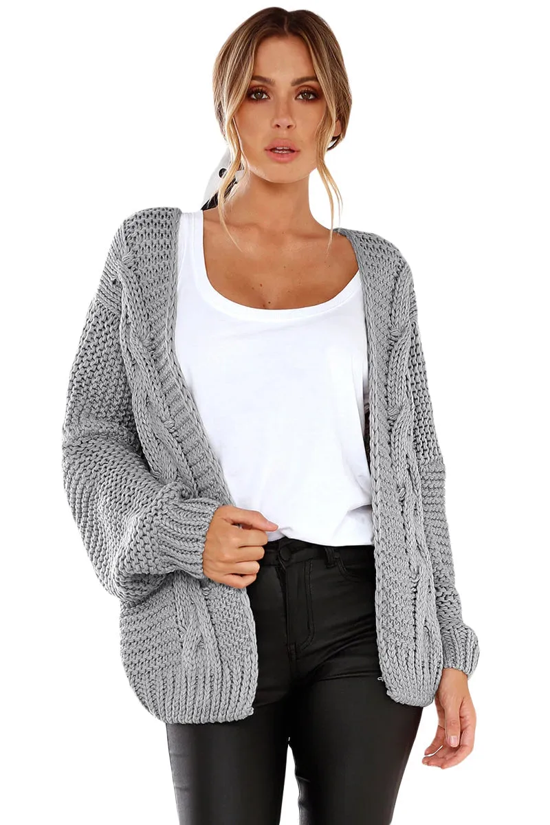 Chunky Wide Long Sleeve Knit Cardigan