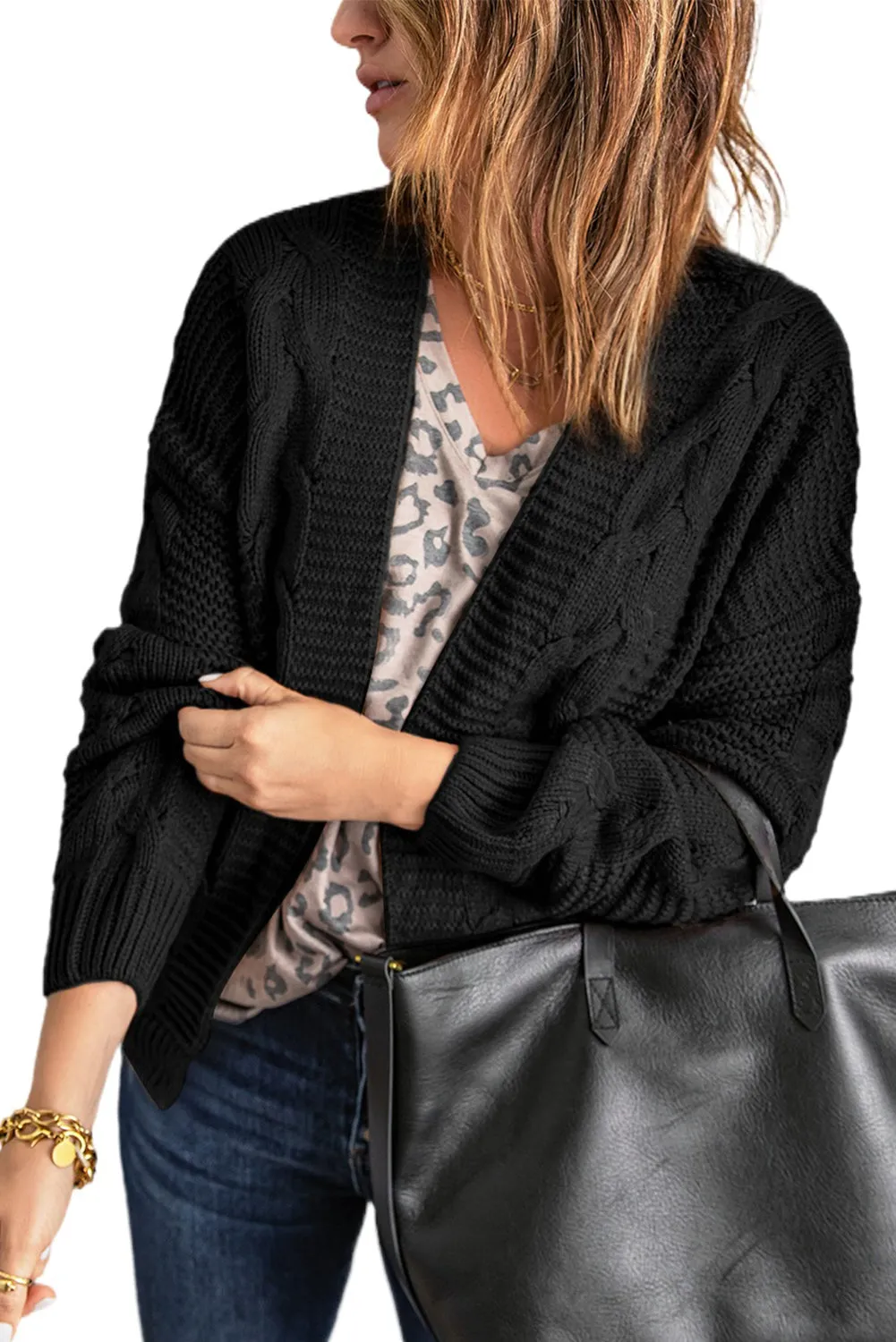 Chunky Wide Long Sleeve Knit Cardigan