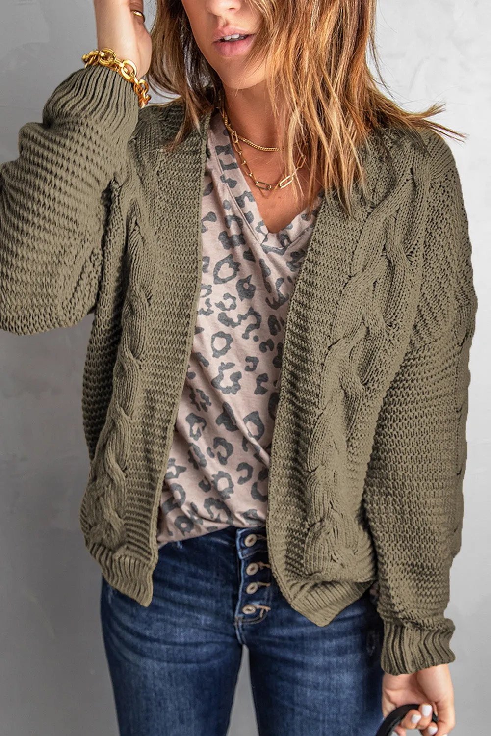 Chunky Wide Long Sleeve Knit Cardigan