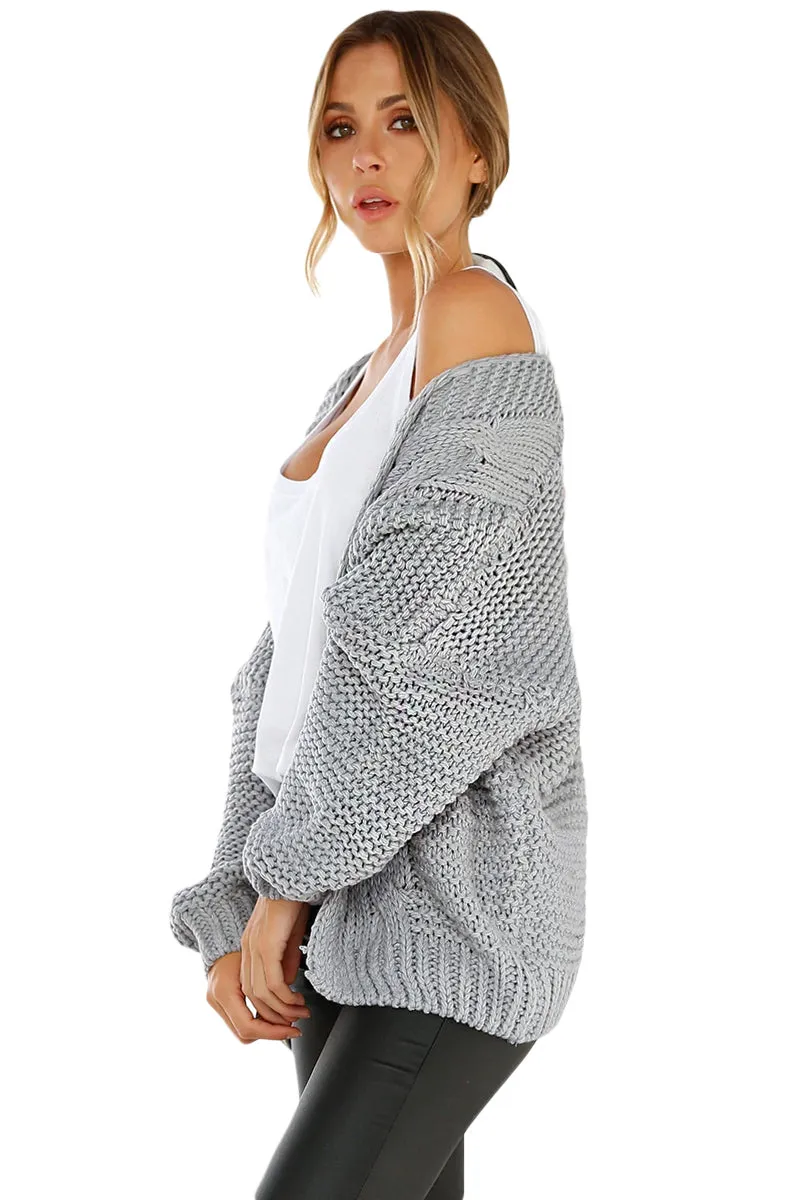 Chunky Wide Long Sleeve Knit Cardigan