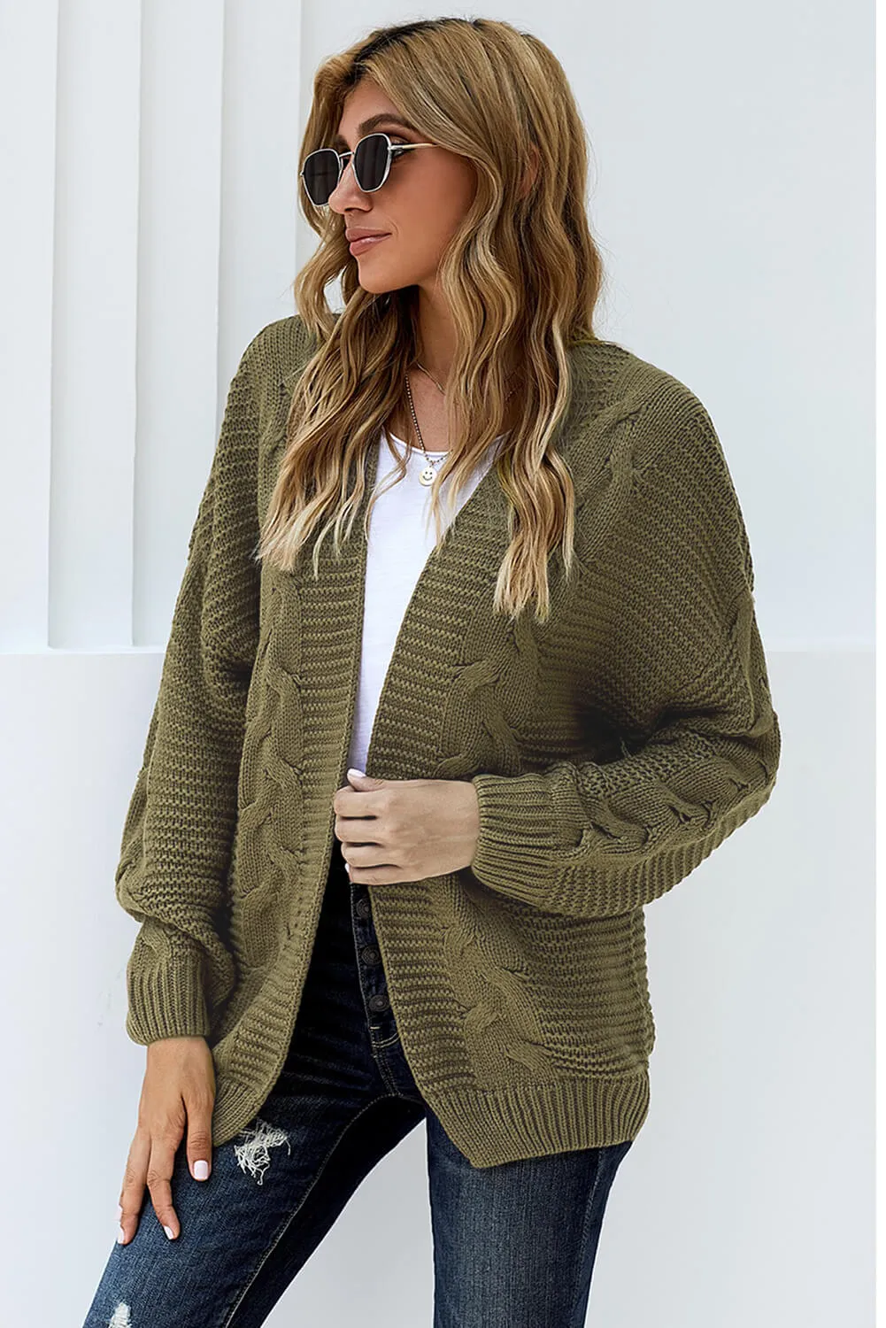 Chunky Wide Long Sleeve Knit Cardigan