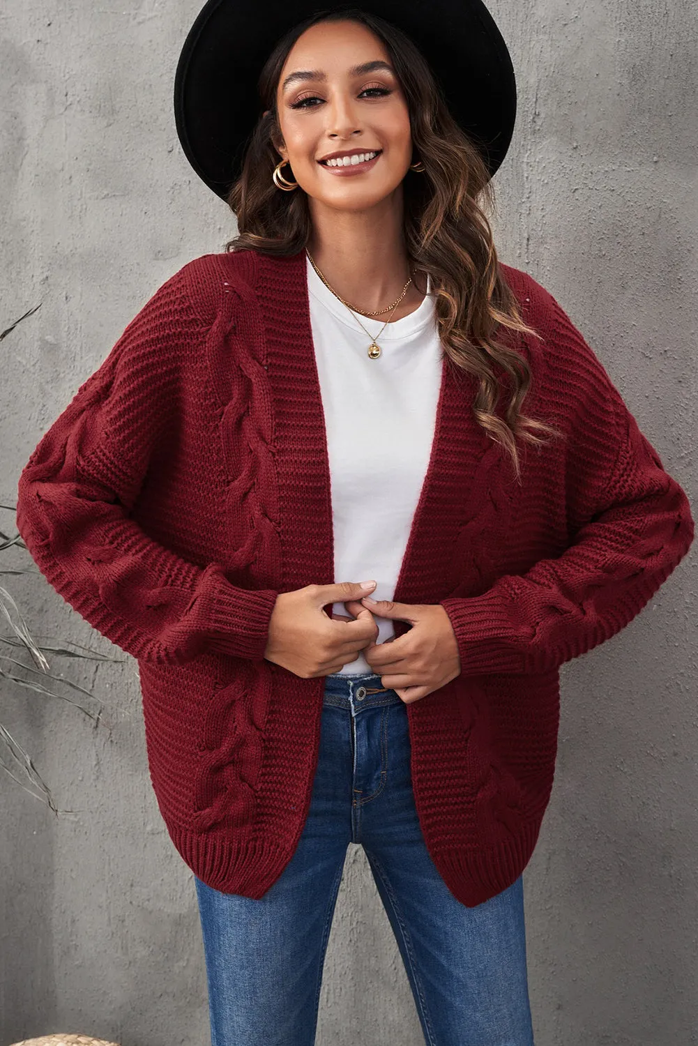 Chunky Wide Long Sleeve Knit Cardigan