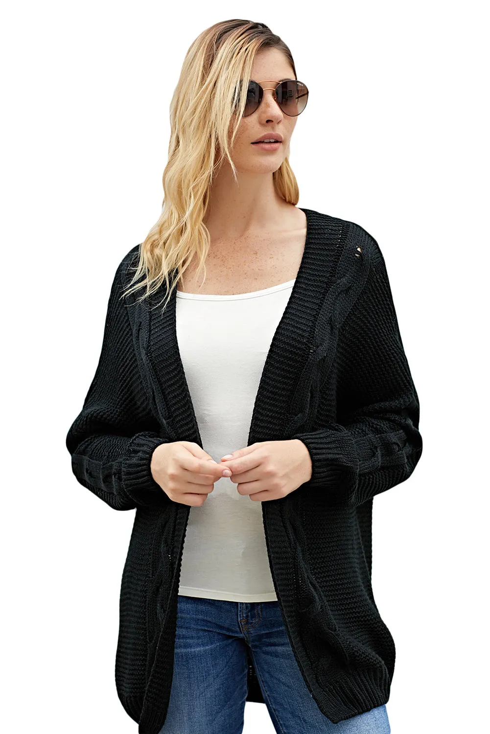 Chunky Wide Long Sleeve Knit Cardigan