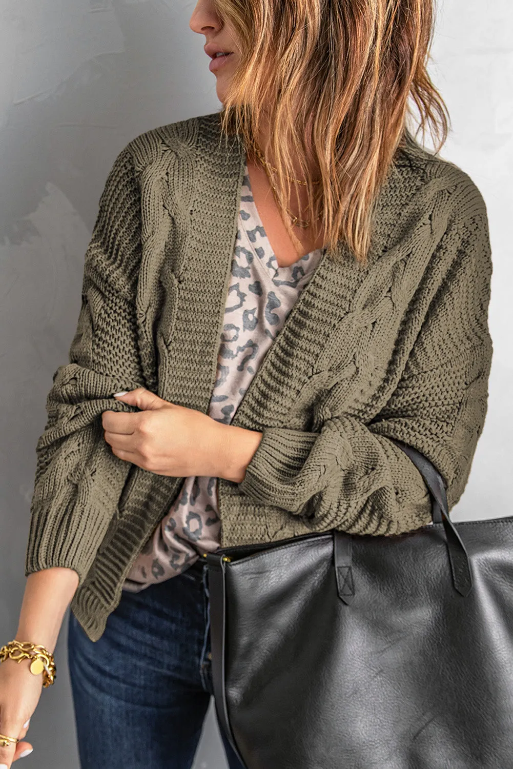 Chunky Wide Long Sleeve Knit Cardigan