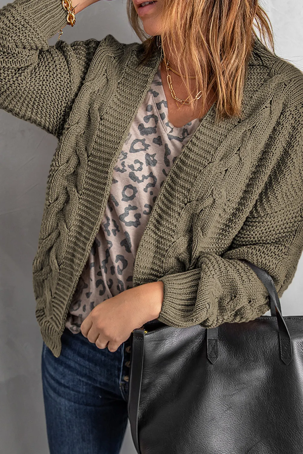 Chunky Wide Long Sleeve Knit Cardigan