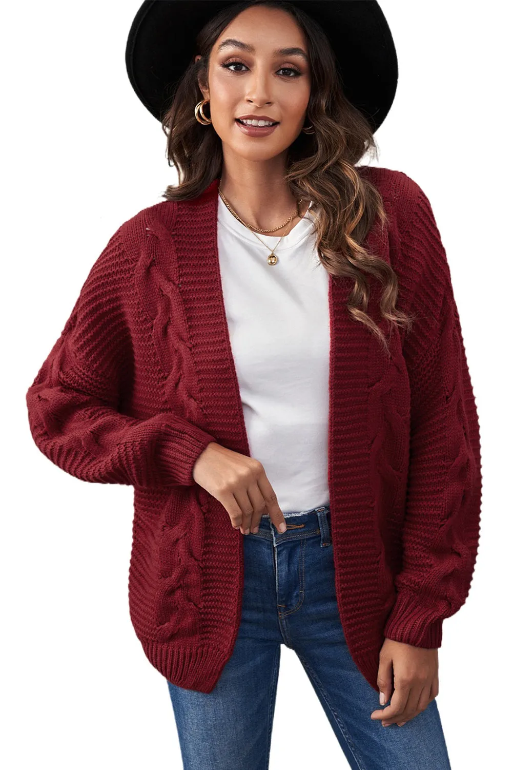 Chunky Wide Long Sleeve Knit Cardigan